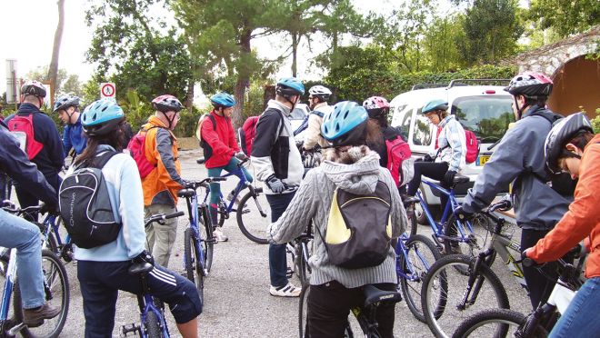 Die Teilnehmer der Tagung konnten bei einer Mountainbike-Tour mitmachen.